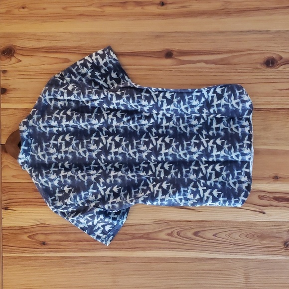 Devred - Bird Print Short-sleeve Shirt - L Slim Fit - Picture 2 of 6